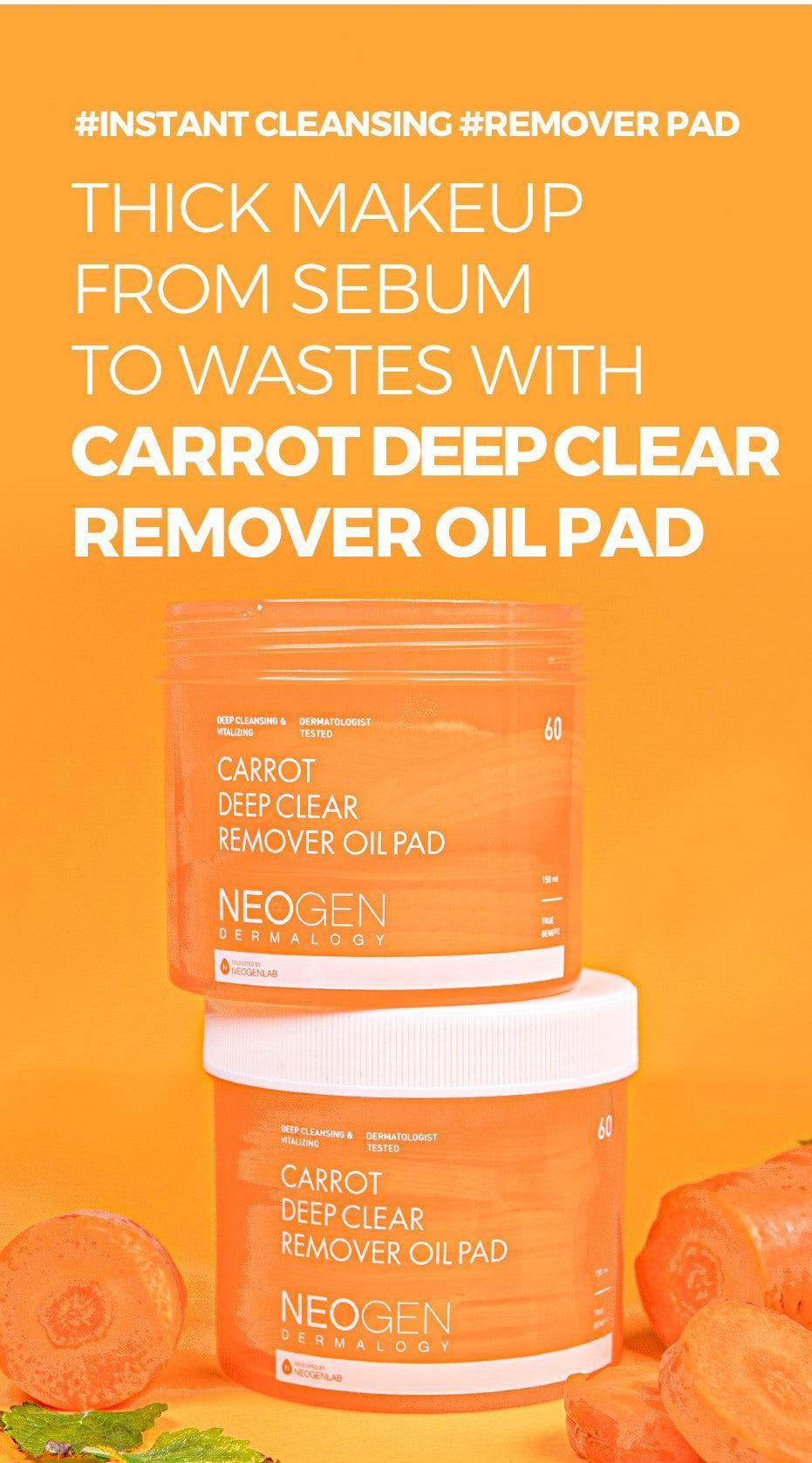 [NeoGen] DERMALOGY CARROT DEEP CLEAR OIL PAD 150ML (60 PAD)