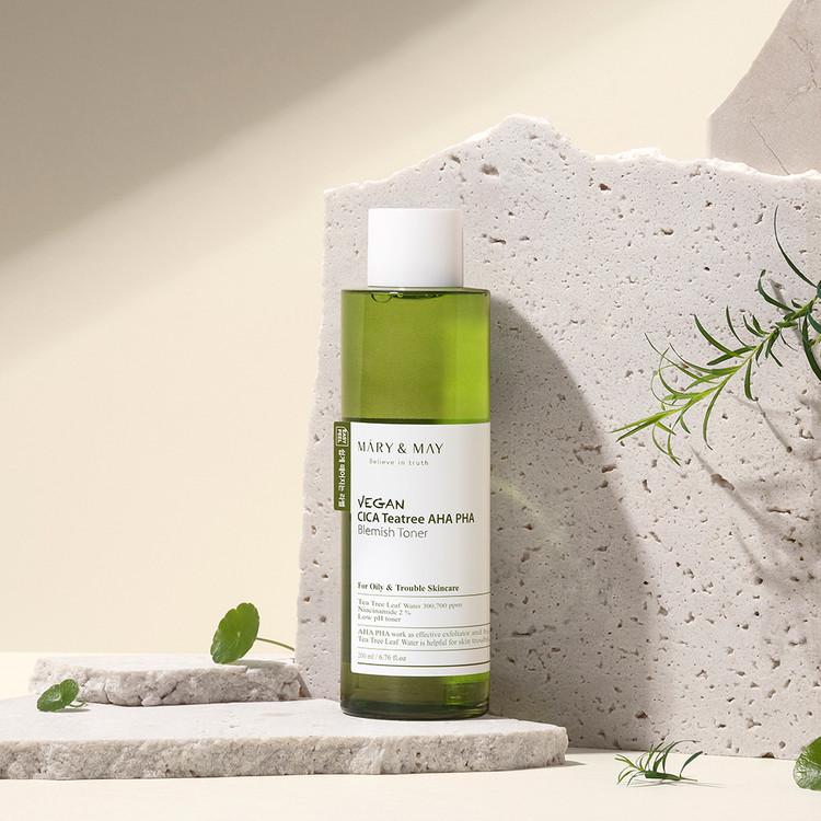 [MARY&amp;MAY] Веганский тоник для проблемной кожи CICA Tea Tree AHA PHA - 200 мл