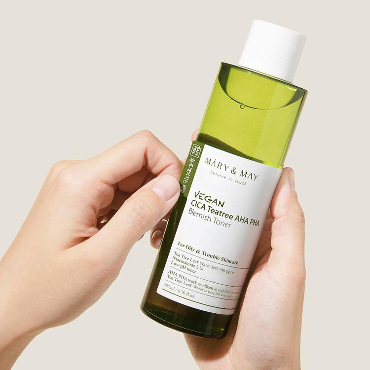 [MARY&amp;MAY] Веганский тоник для проблемной кожи CICA Tea Tree AHA PHA - 200 мл