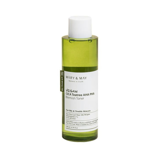 [MARY&amp;MAY] Веганский тоник для проблемной кожи CICA Tea Tree AHA PHA - 200 мл