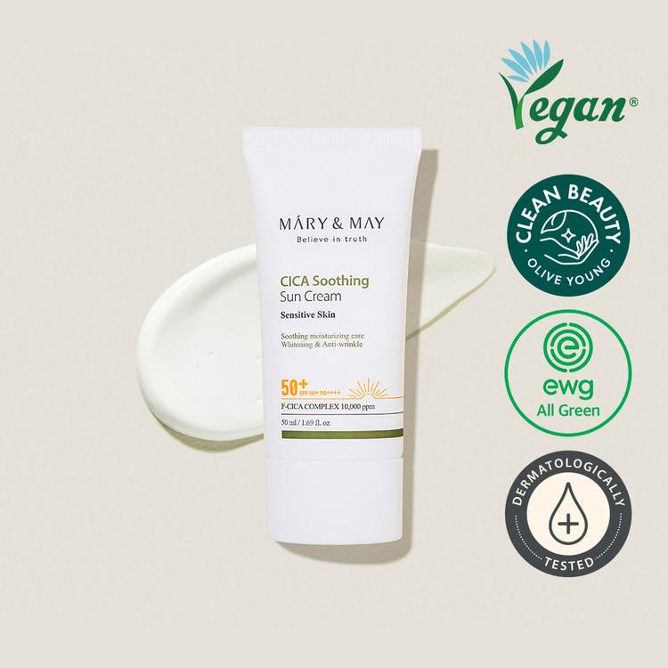 [MARY&amp;MAY] Успокаивающий солнцезащитный крем CICA SPF50+ PA++++ - 50 мл