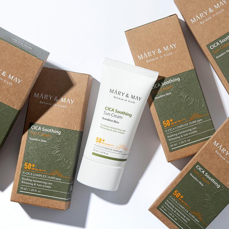 [MARY&amp;MAY] Успокаивающий солнцезащитный крем CICA SPF50+ PA++++ - 50 мл