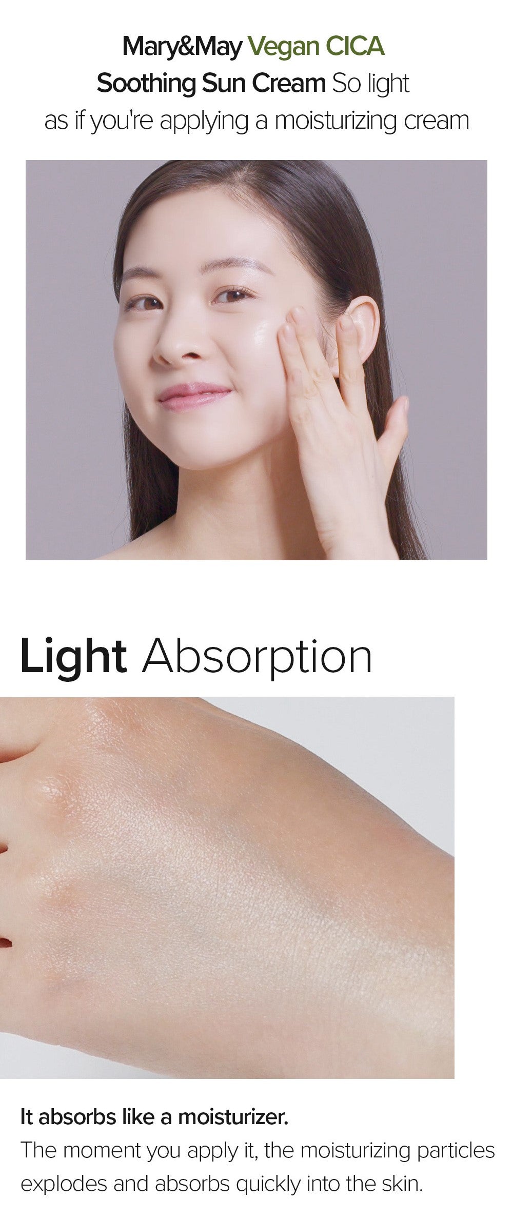[MARY&amp;MAY] Успокаивающий солнцезащитный крем CICA SPF50+ PA++++ - 50 мл