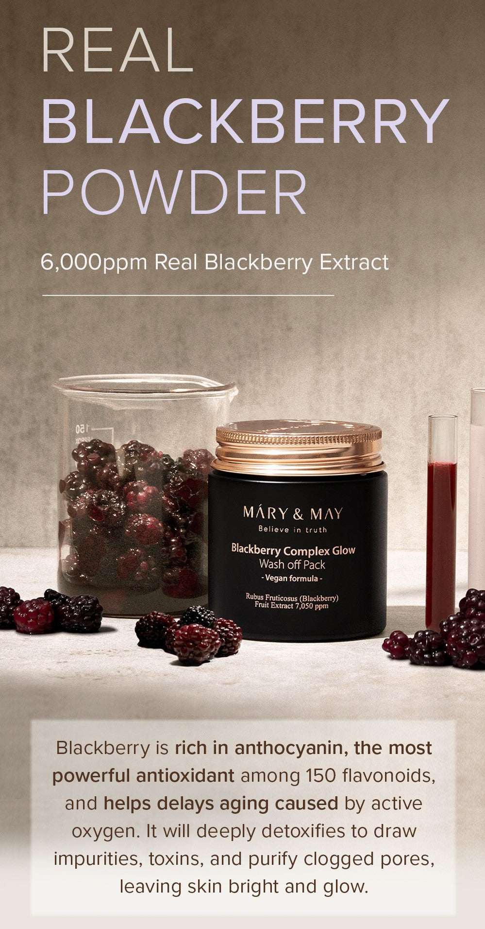 [MARY&amp;MAY] Blackberry Complex Glow Смываемая упаковка 125 г