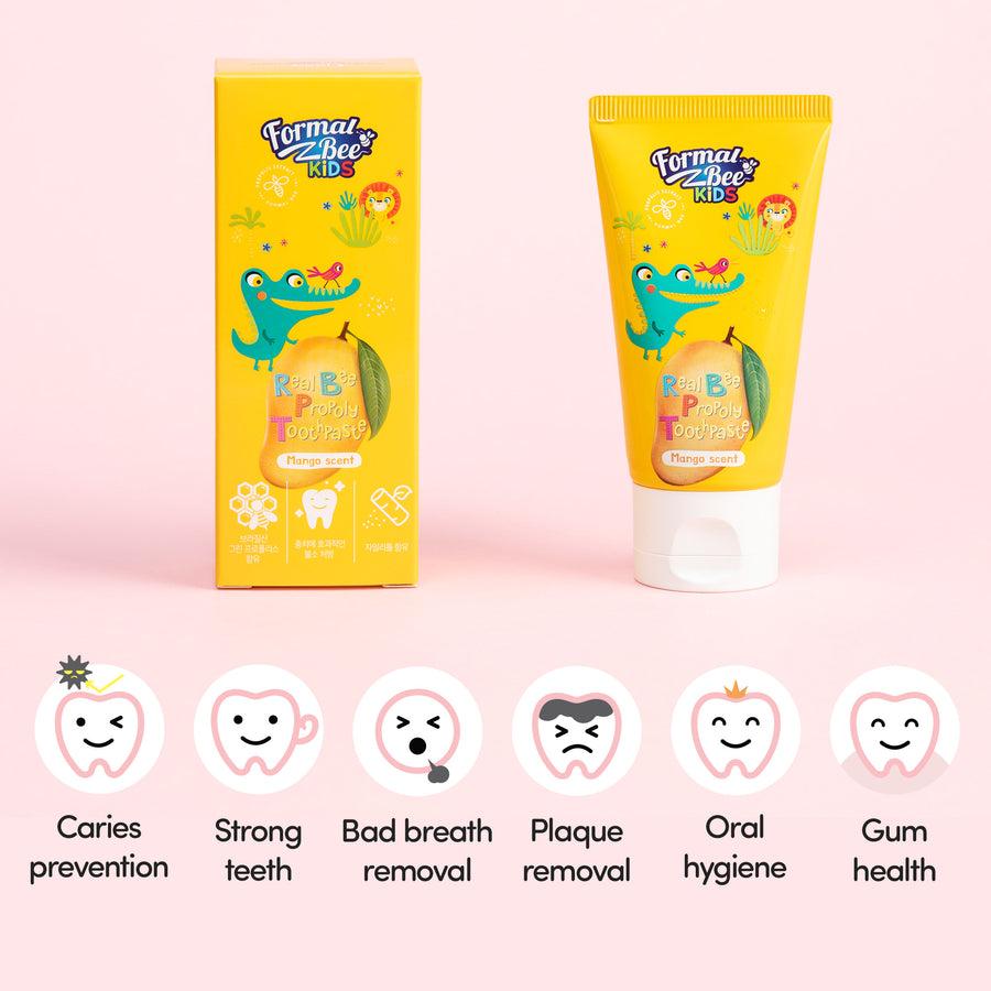 [FormalBeeKids] Зубная паста Real Bee Propoly с ароматом манго 60 г 3 шт. X Упаковка