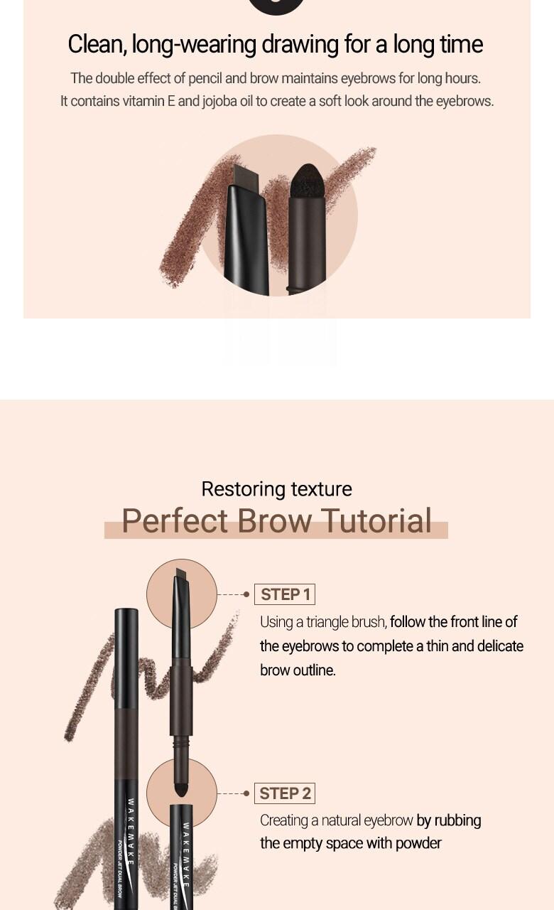 [WAKEMAKE] Powder Jet Dual Brow 0,75 г - #08 Пепельно-коричневый
