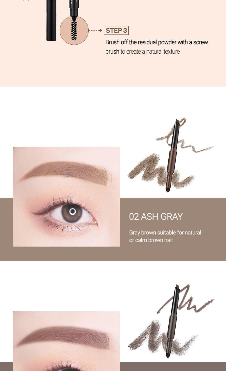 [WAKEMAKE] Powder Jet Dual Brow 0,75 г - #08 Пепельно-коричневый