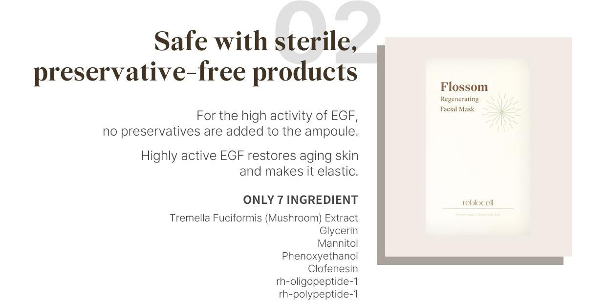 [REBLOCELL] Flossom Регенерирующая маска для лица EGF 1ppm 1 лист