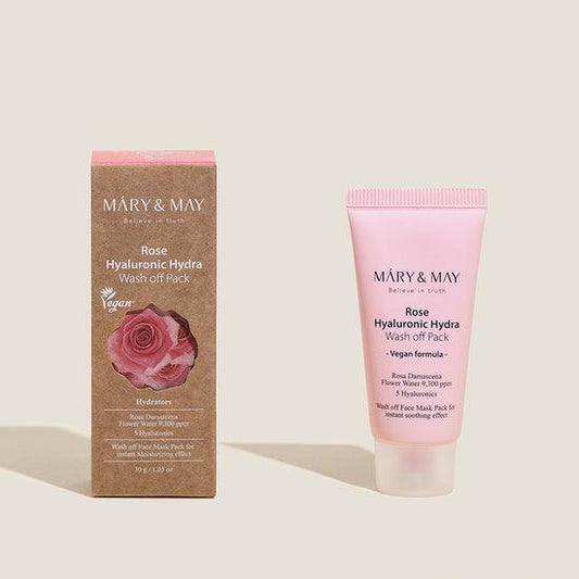 [MARY&amp;MAY] Гиалуроновая увлажняющая маска Rose Hyaluronic Hydra Wash Off Pack 30 г