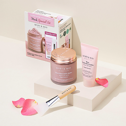 [MARY&amp;MAY] Специальный набор средств для умывания Rose Hyaluronic Hydra Wash Off Pack (125 г+30 г)