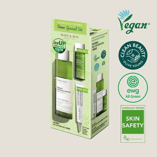[Mary&amp;May] Специальный набор тоников Vegan CICA Tea Tree Toner (200 мл+30 мл+крем для век 12 г)