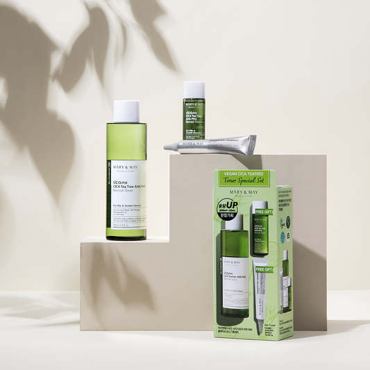 [Mary&amp;May] Специальный набор тоников Vegan CICA Tea Tree Toner (200 мл+30 мл+крем для век 12 г)