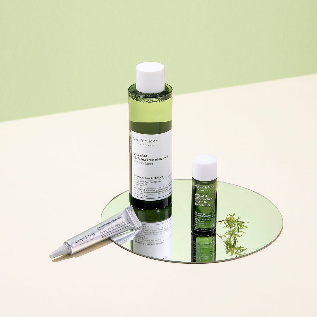 [Mary&amp;May] Специальный набор тоников Vegan CICA Tea Tree Toner (200 мл+30 мл+крем для век 12 г)