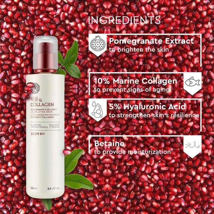 [Thefaceshop] ТОНИК ДЛЯ ОБЪЕМА С ГРАНАТОМ И КОЛЛАГЕНОМ 160 мл