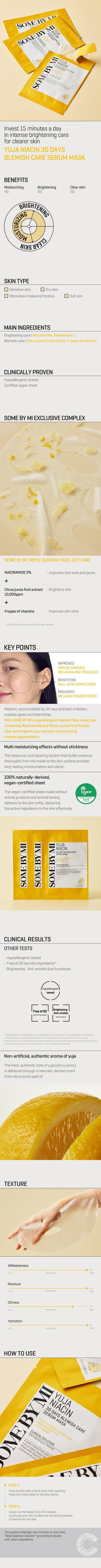 [SomeByMi] YUJA NIACIN 30 DAYS CARE СЫВОРОТОЧНАЯ МАСКА X 10 ШТ.