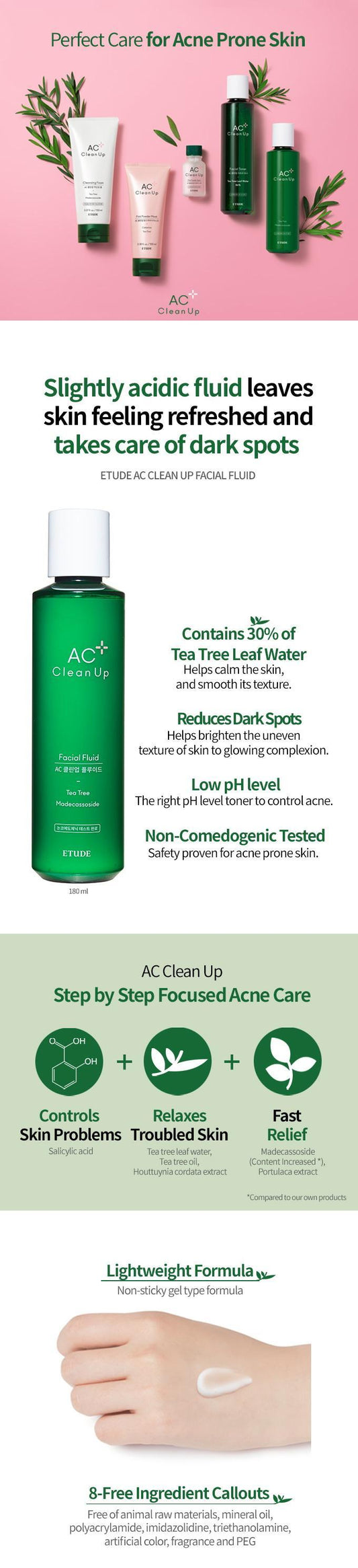 [EtudeHouse] AC Clean Up Facial Fluid 180 мл
