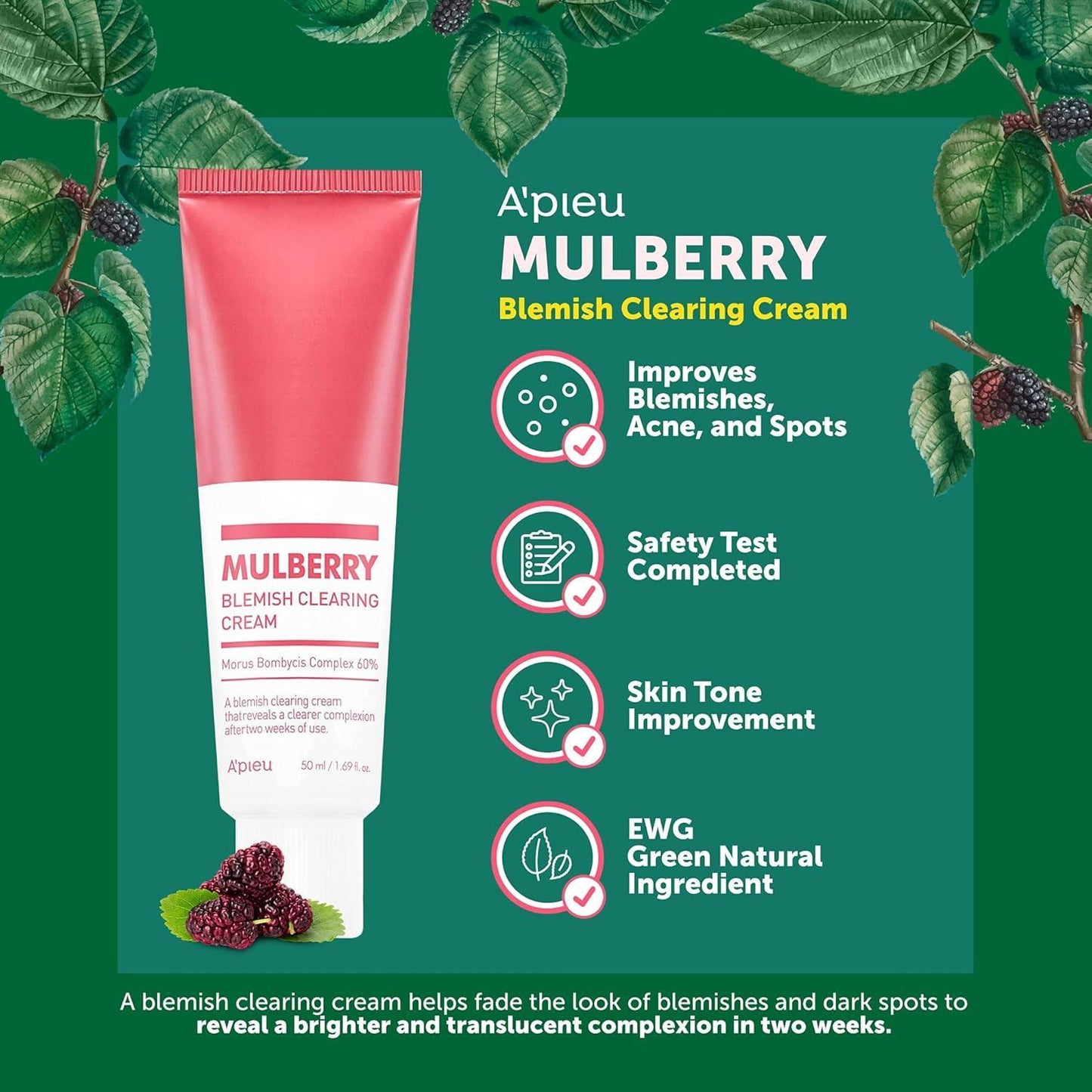 [Apieu] Крем для очищения пор Mulberry Blemish Clearing Cream 50 мл