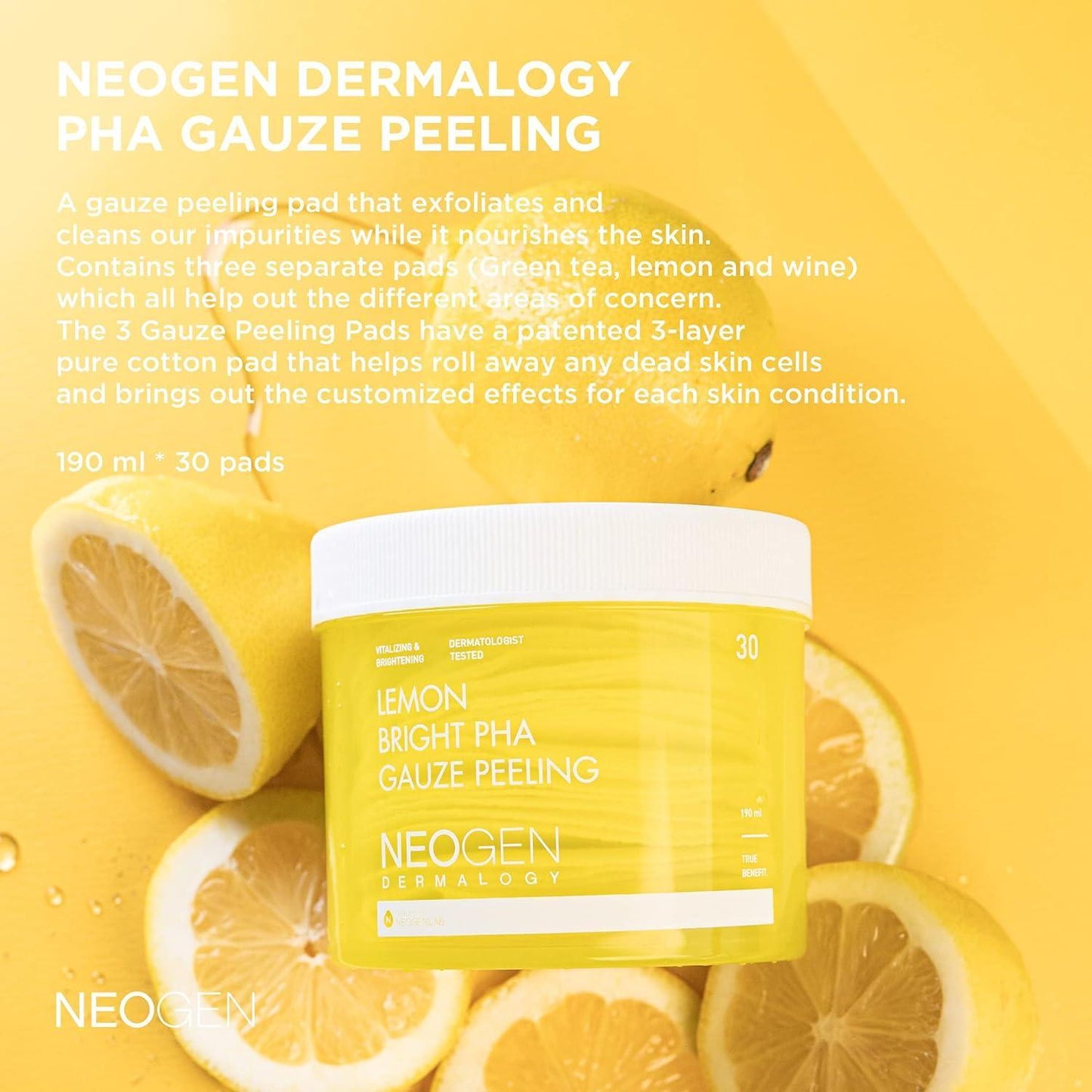[NeoGen] DERMALOGY LEMON BRIGHT PHA МАРЛЕВЫЙ ПИЛИНГ 190 МЛ (30 САЛФЕТОК)