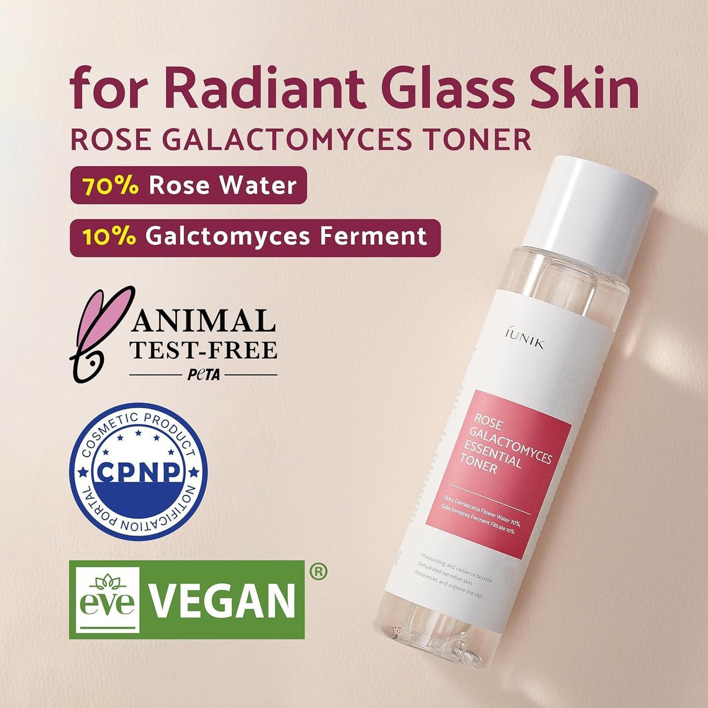 [iUNIK] Тоник Rose Galactomyces Essential Toner 200 мл