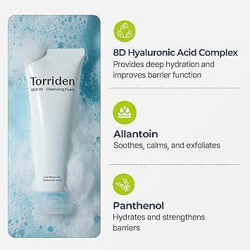 [Torriden] DIVE IN Очищающая пенка с низкомолекулярной гиалуроновой кислотой 150 мл