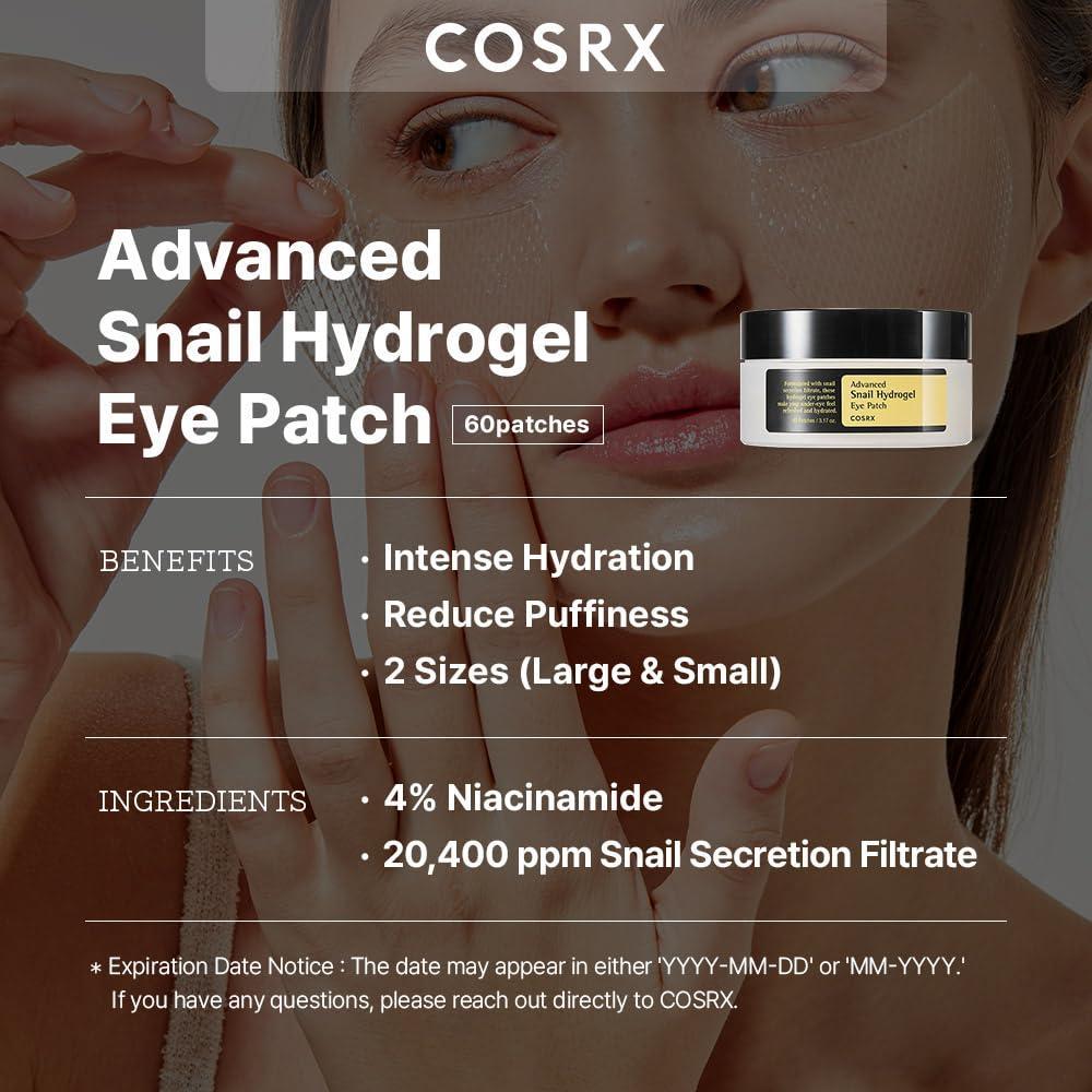 [Cosrx] Улучшенные гидрогелевые патчи для глаз с экстрактом улитки 60 шт.