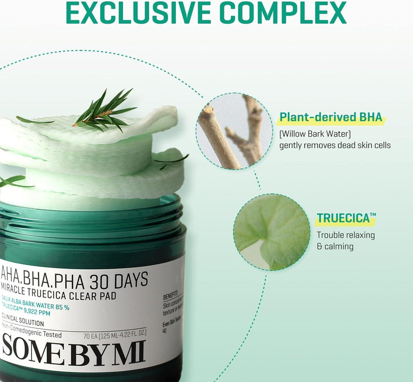 [Somebymi] AHA BHA PHA 30 Days Miracle Truecica Clear Pad 70 шт.