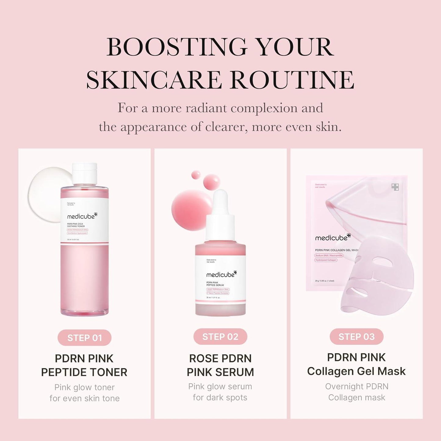 [Medicube] PDRN Pink Cica Успокаивающий тоник 250 мл